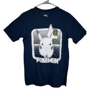Pokemon Navy Pikachu Graphic T-Shirt XL (14-16) Youth Cotton/Polyester Blend